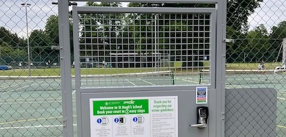 A photo of our bespoke gate and frame system installed